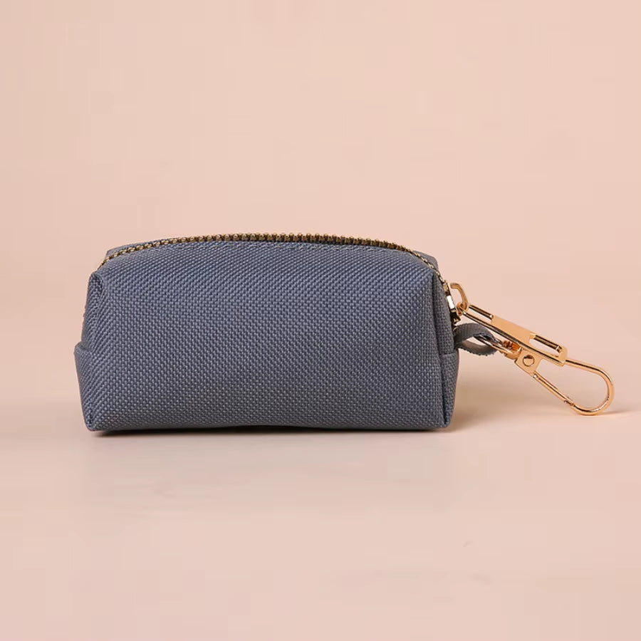 Canvas Pet Waste Bag Dispenser with Carabiner Clip for Outdoor Use