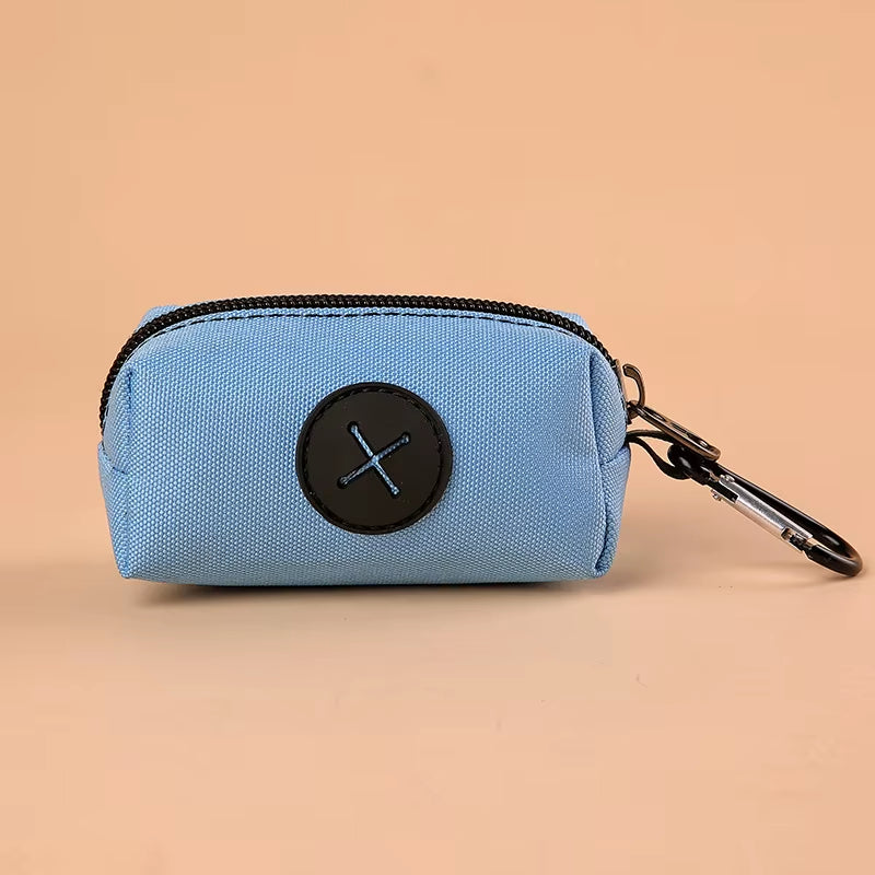Canvas Pet Waste Bag Dispenser with Carabiner Clip for Outdoor Use