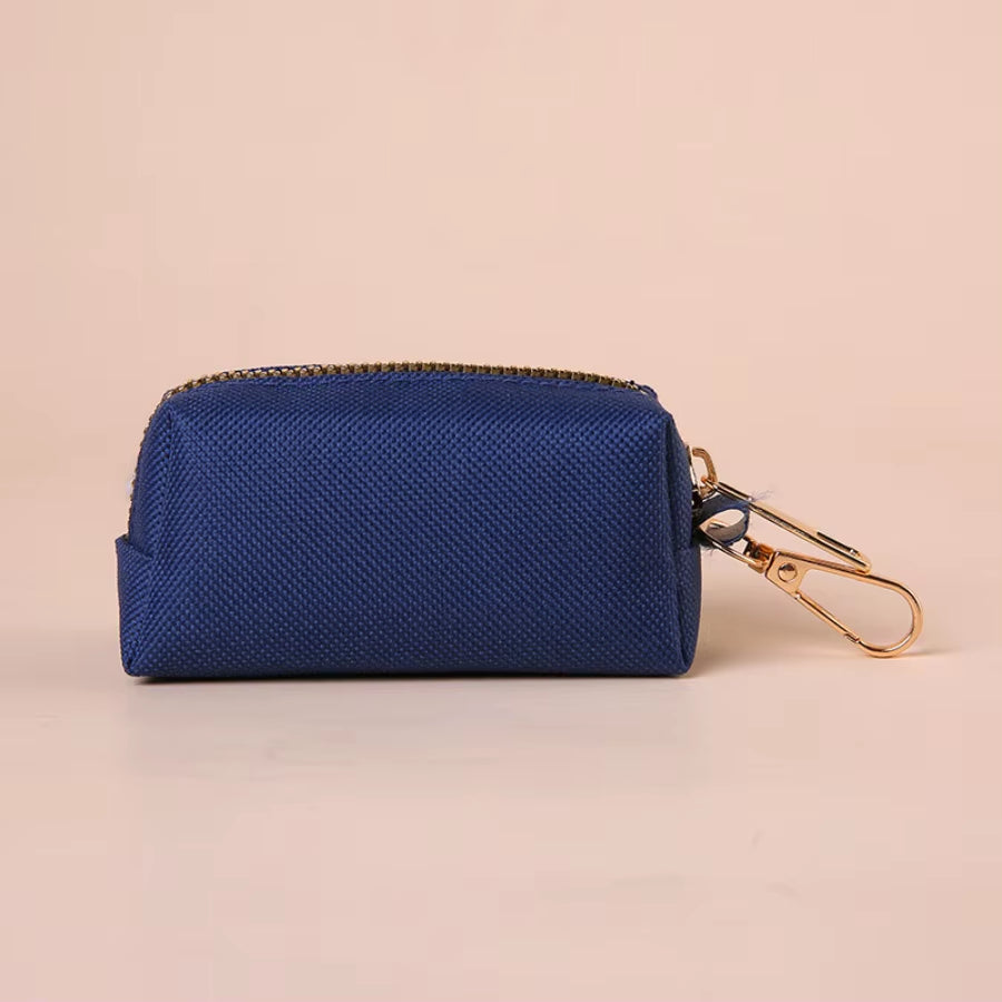 Canvas Pet Waste Bag Dispenser with Carabiner Clip for Outdoor Use