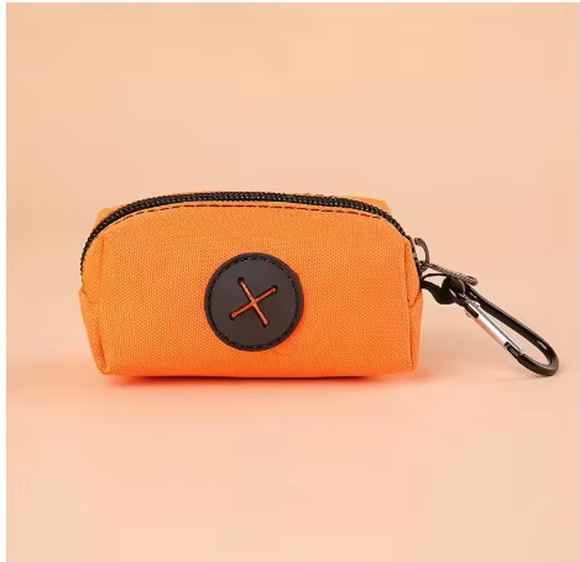 Canvas Pet Waste Bag Dispenser with Carabiner Clip for Outdoor Use