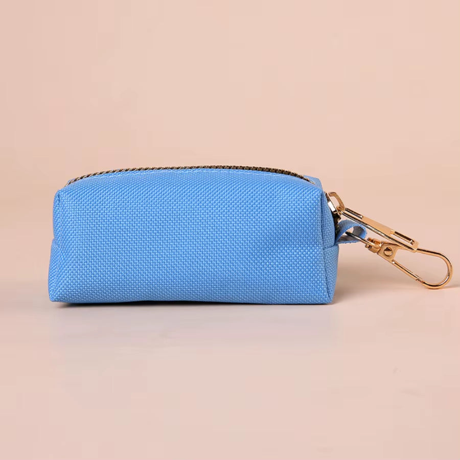 Canvas Pet Waste Bag Dispenser with Carabiner Clip for Outdoor Use